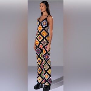 AKIRA the way you groove crochet halter jumpsuit size S/M
